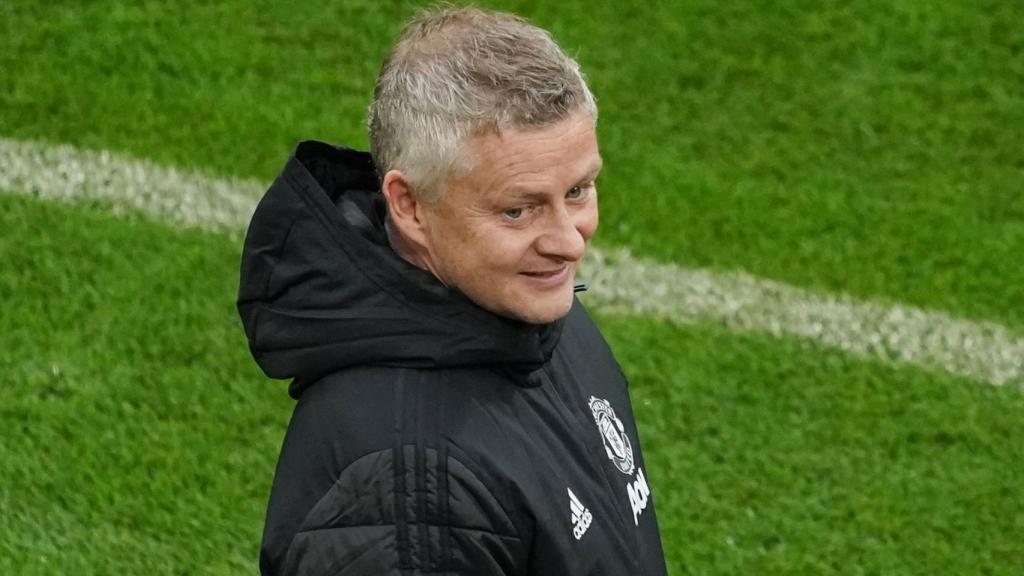 Ole Gunnar Solskjaer, en un entrenamiento del Manchester United