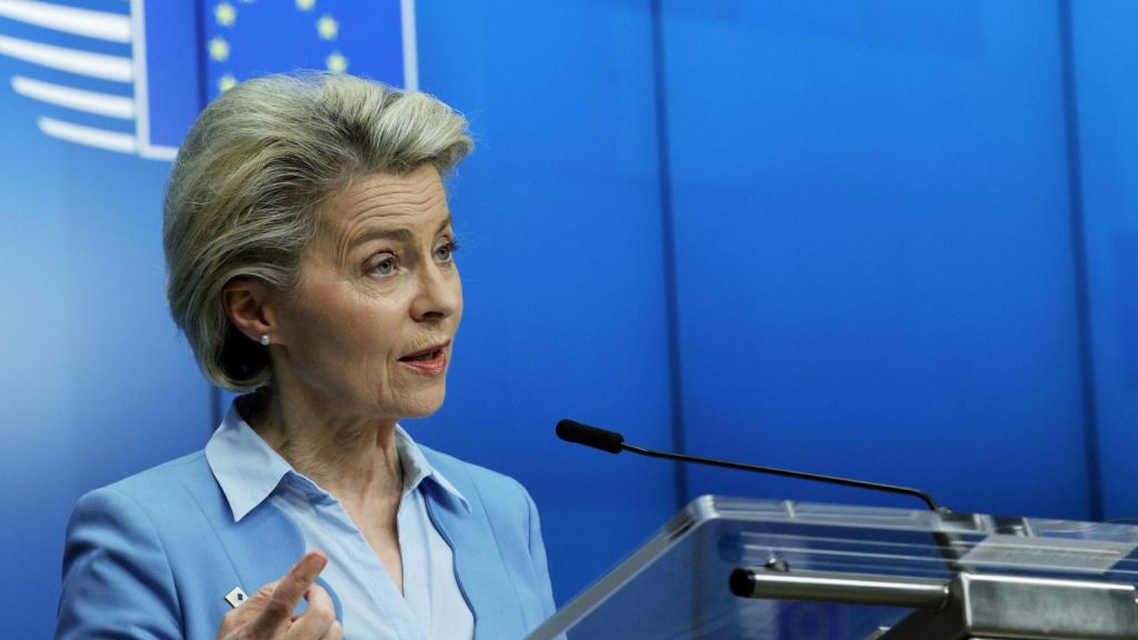 Ursula von der Leyen, durante la rueda de prensa de este martes