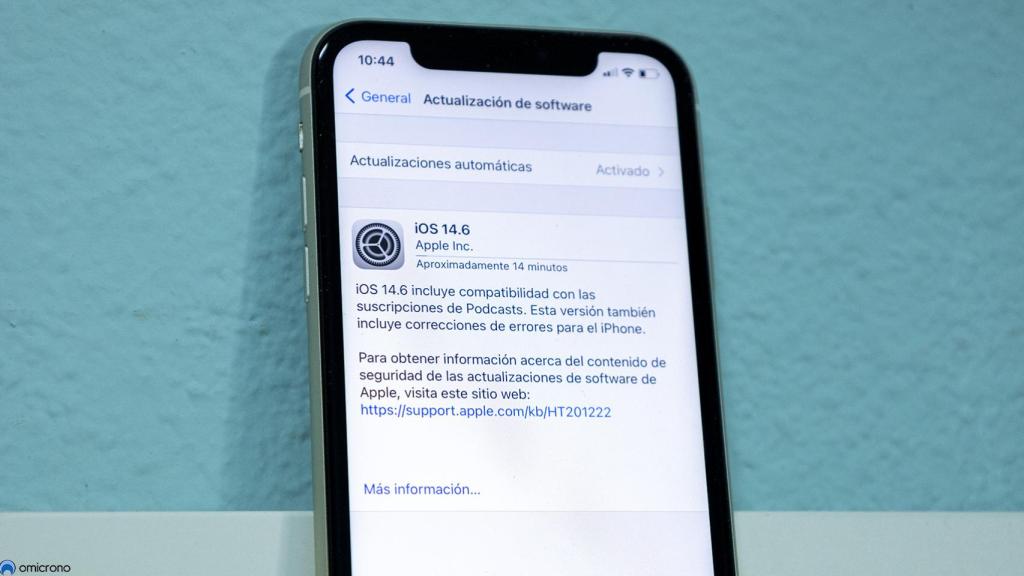iOS 14.6 en un iPhone 11.