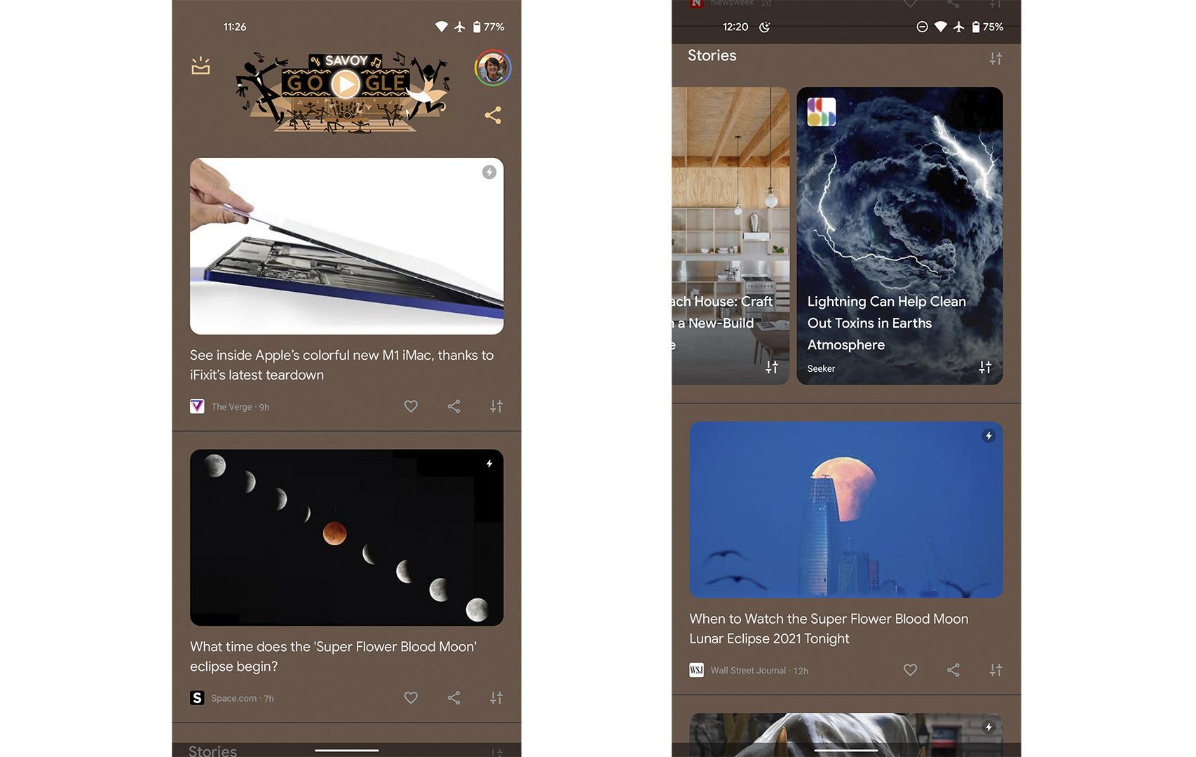 Así se ve el toque Android You en Discover