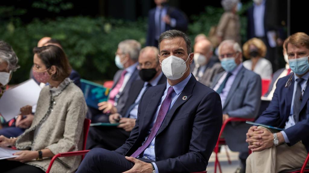 Pedro Sánchez, durante la presentación del Plan de Acción para la Internacionalización de la Economía Española 2021-2022.