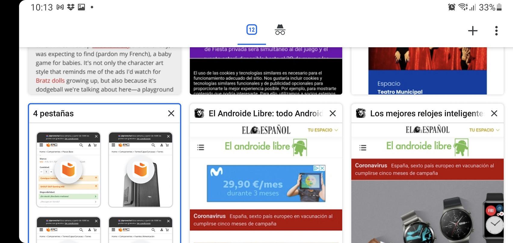 Pestañas en Chrome