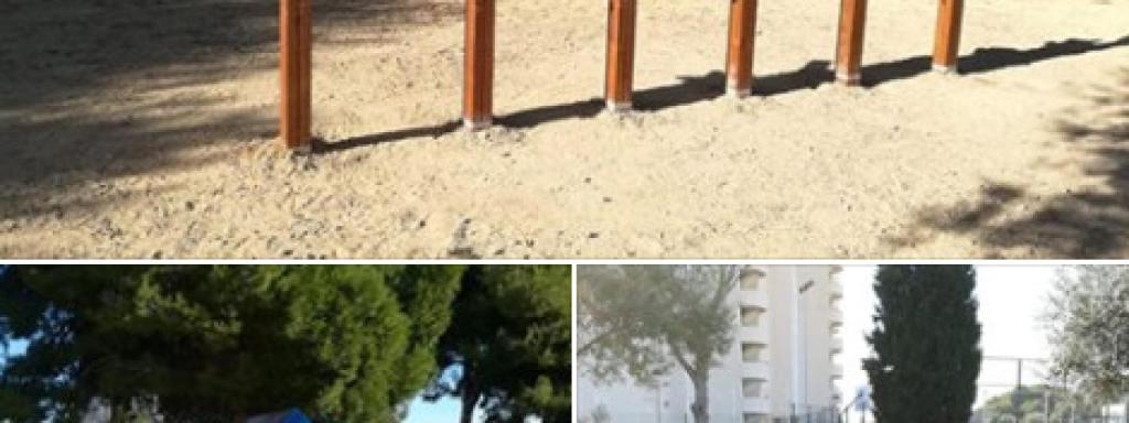 Zona de juegos Agility en el parque canino de El Campello.