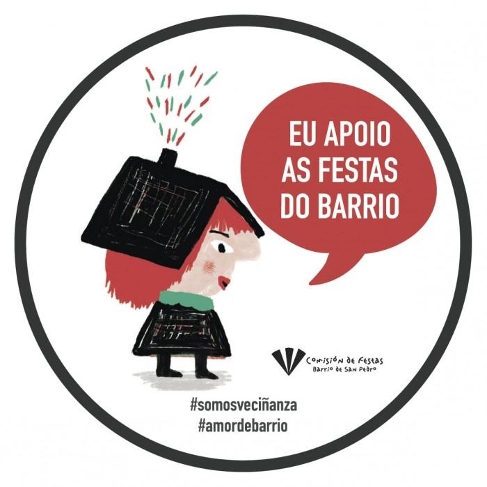 Pegatina de las Festas do Barrio de San Pedro.