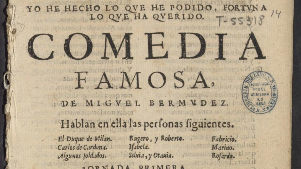 La comedia desconocida de Lope de Vega encontrada en la Biblioteca Nacional Española
