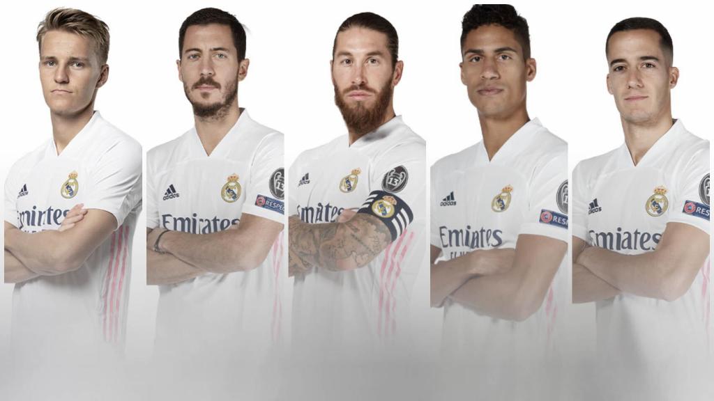 Odegaard, Hazard, Sergio Ramos, Varane y Lucas Vázquez