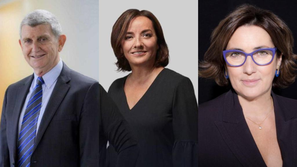 José Manuel Pérez Tornero, presidente de RTVE; Pepa Bueno, presentadora de 'Hora 25'; y Montserrat Domínguez, directora de contenidos de Cadena Ser.