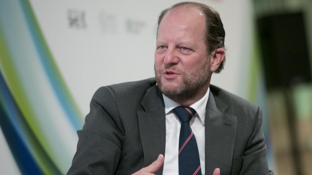 El presidente de BME, Jos Dijsselhof, en un acto público en Madrid.