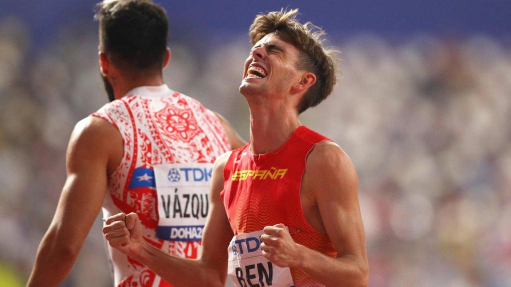 Adrián Ben durante el Mundial de Atletismo de Doha 2019