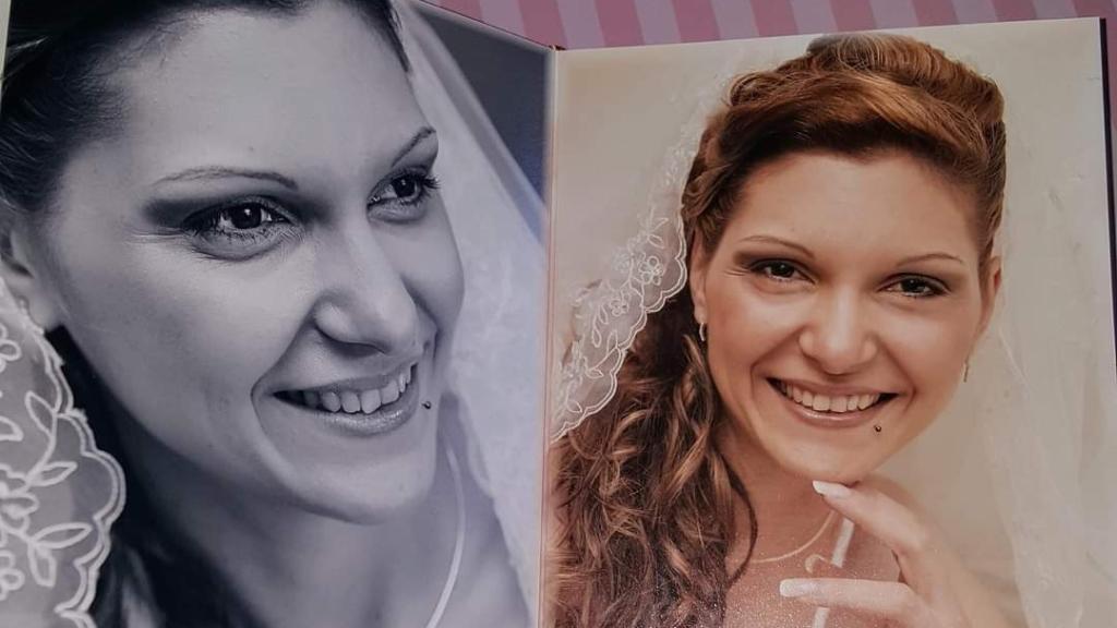 Clara en las fotografías de su boda.