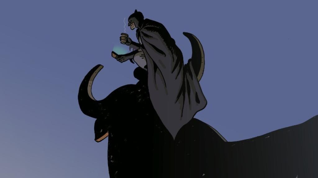 Paco Roca propone un Batman que toma un café sobre el toro de Osborne y la línea de playa de Benidorm.
