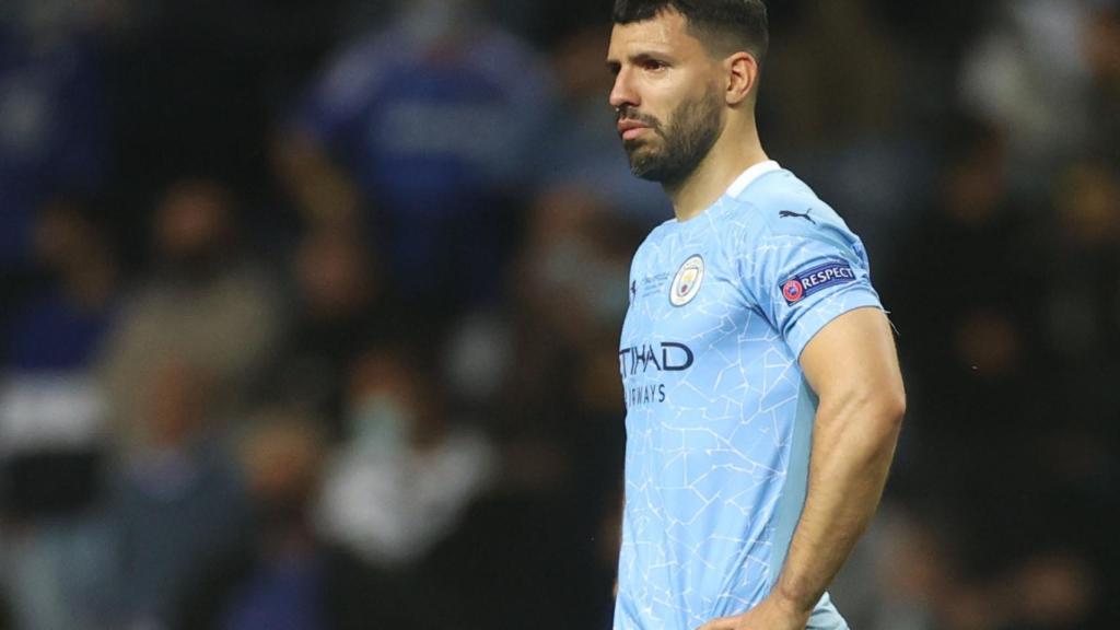 Sergio 'Kun' Agüero, durante la final de la Champions League 2020/2021
