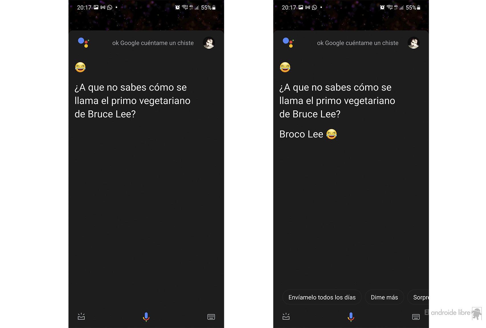 Aumento del texto en Google Assistant