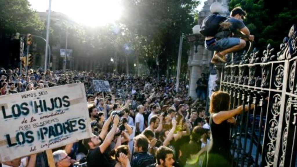 El asedio al Parlament en junio de 2011.
