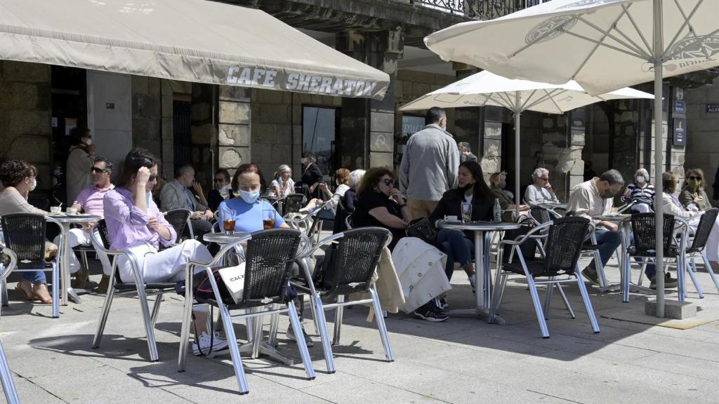 Una terraza de un bar de A Coruña.