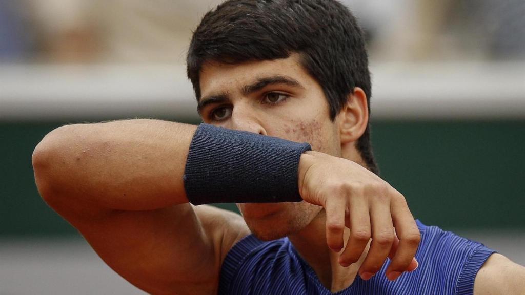 Alcaraz, durante el partido ante Struff.