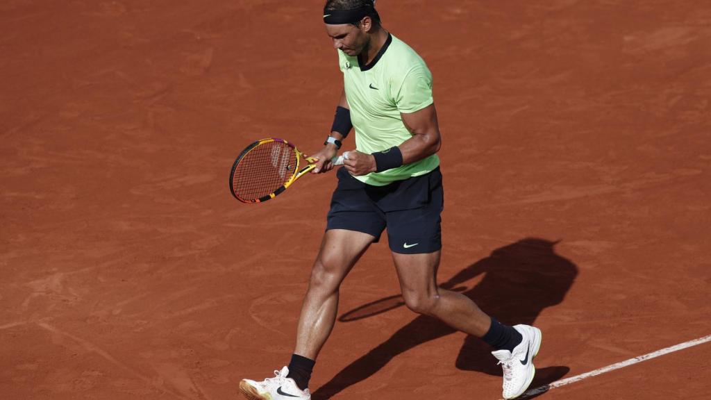 Nadal celebrando su victoria ante Cameron Norrie