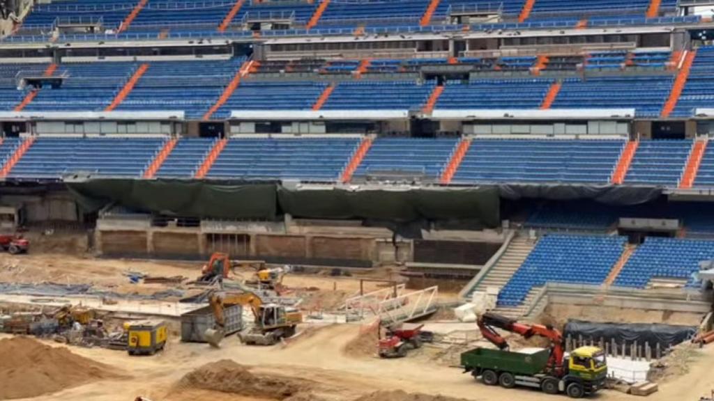 Interior de las obras del Santiago Bernabéu