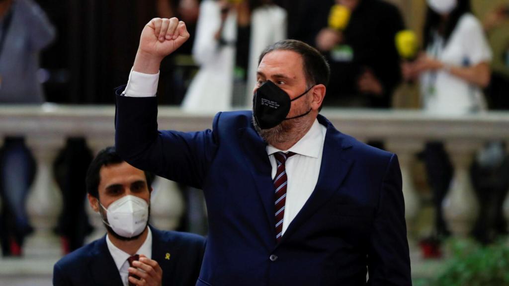 Oriol Junqueras, en el Parlamento catalán.