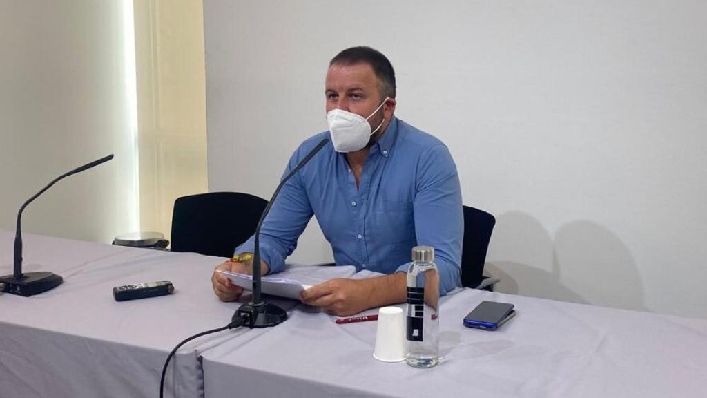 El portavoz del PP, Pablo Ruz, en la mañana de este lunes.