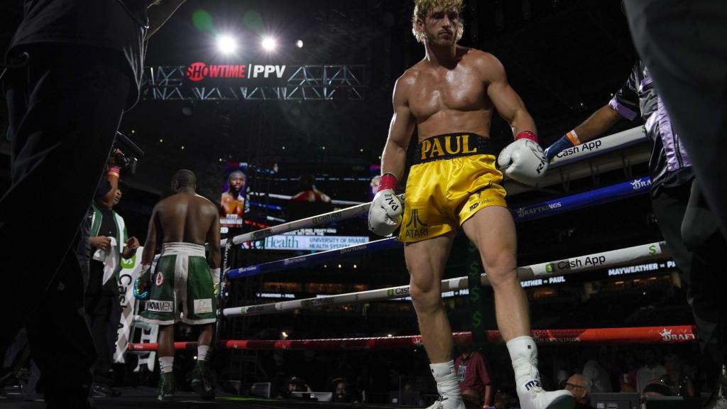 Logan Paul, durante el combate de exhibición ante Floyd Mayweather