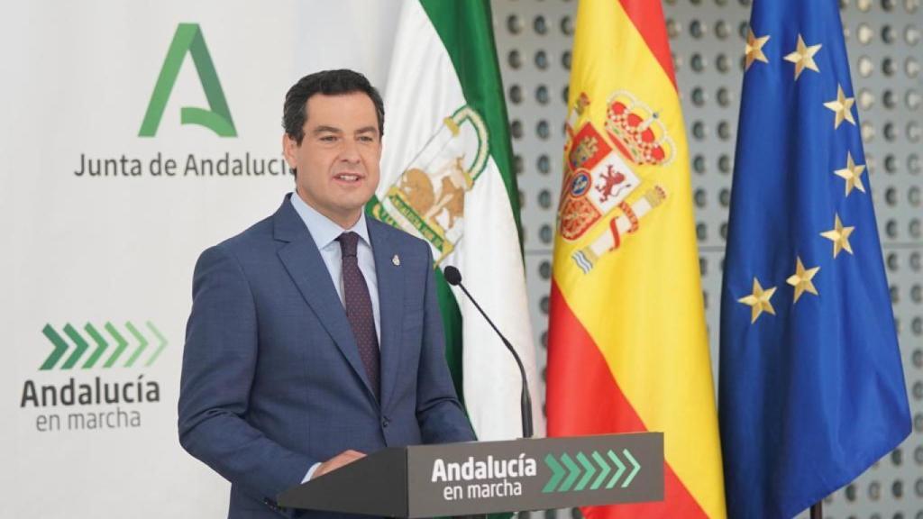 Juanma Moreno este lunes en Sevilla.