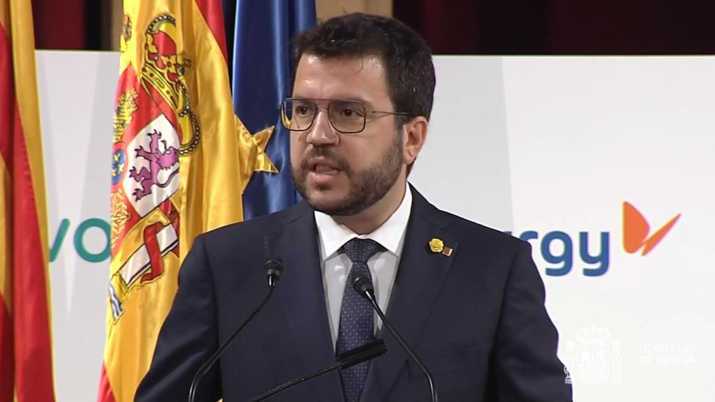 Pere Aragonès, presidente de la Generalitat de Cataluña, en el 250 aniversario de Foment del Treball.