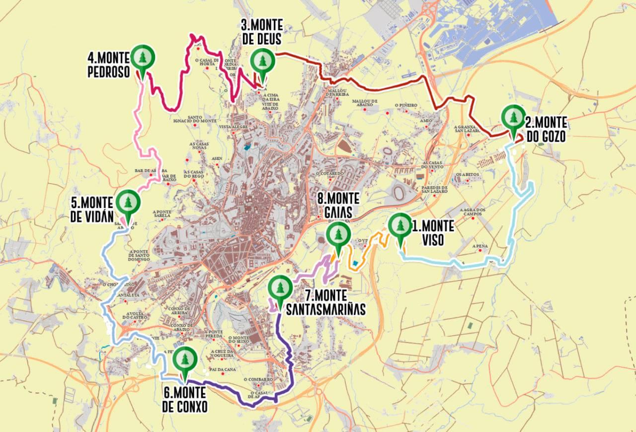 El recorrido del Xiro dos Montes de Compostela (Concello de Santiago).