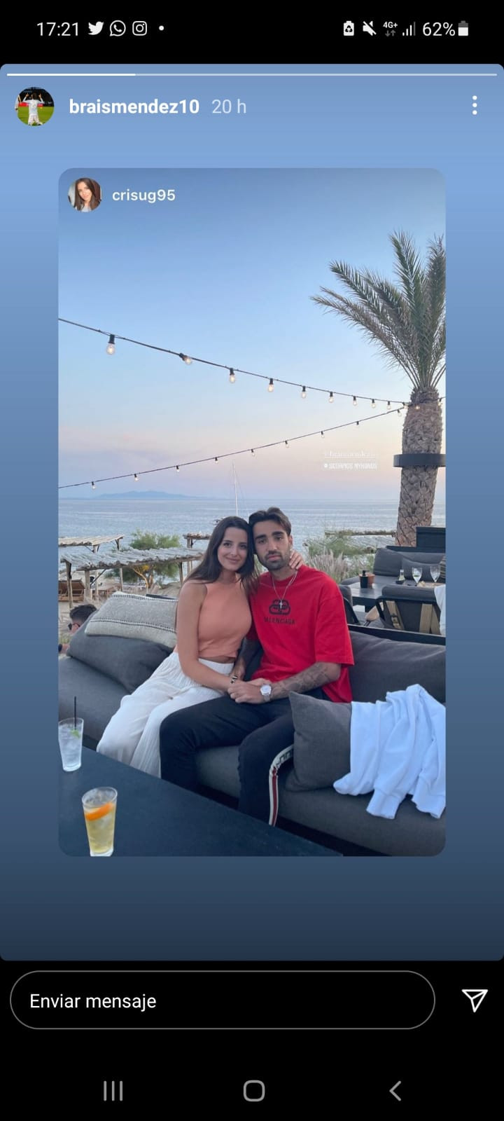 Brais Méndez, de vacaciones con su pareja en Grecia