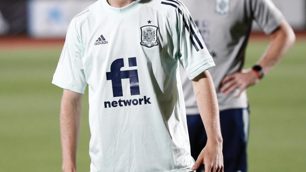 Antonio Blanco, en un entrenamiento con la selección