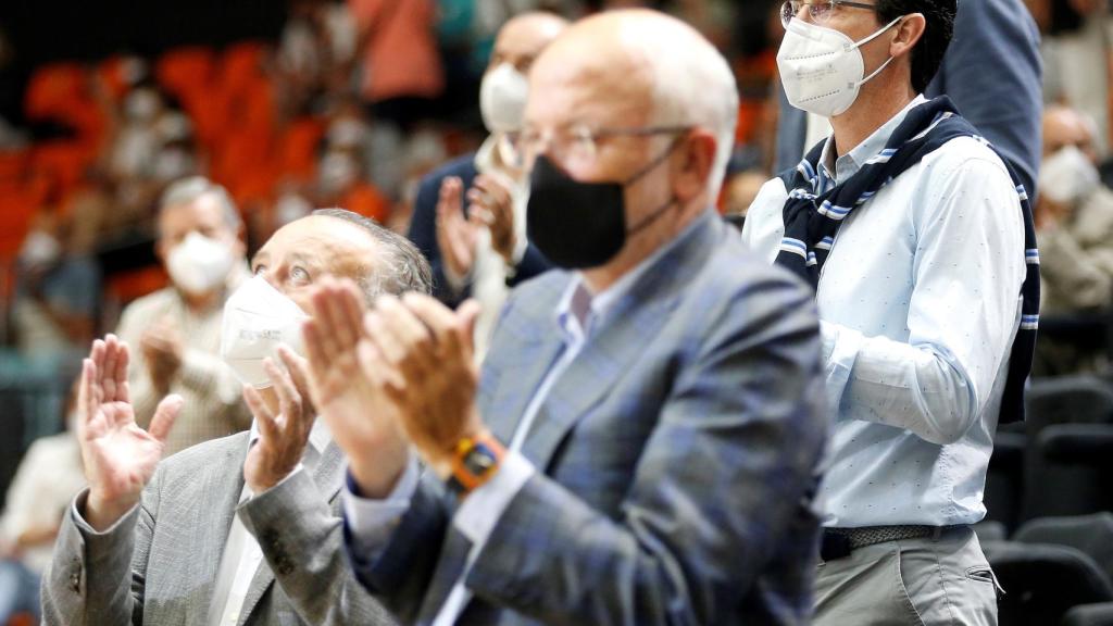 Unai Emery, en La Fonteta con Fernando y Juan Roig