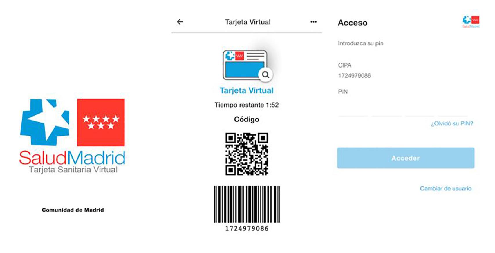 La app Tarjeta Sanitaria de Madrid