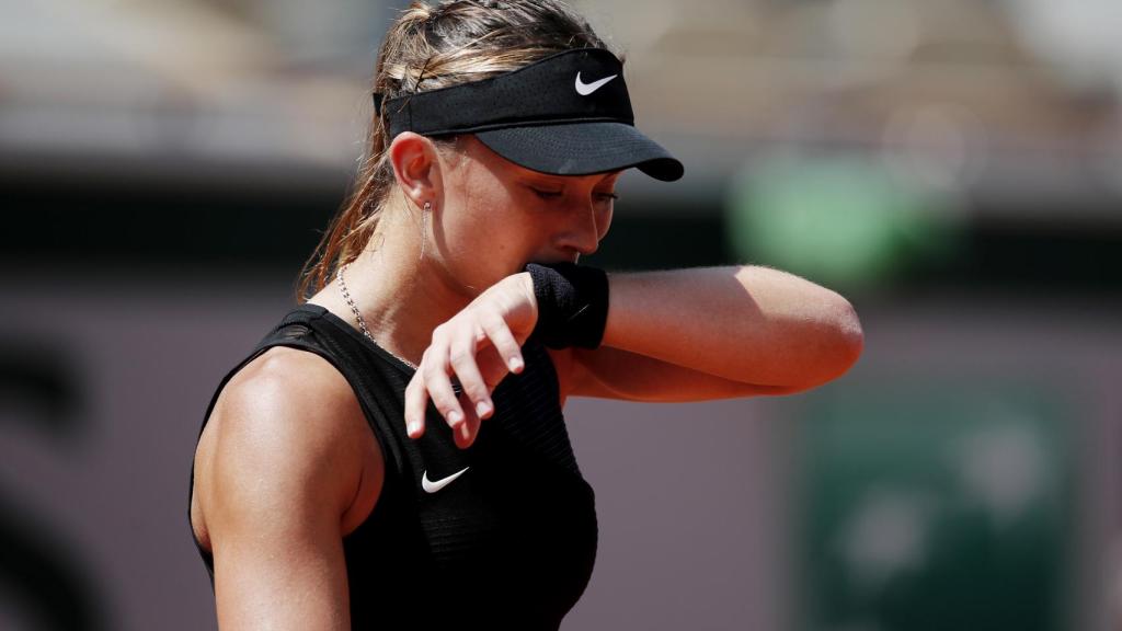 Badosa, durante el partido ante Zidansek en Roland Garros.
