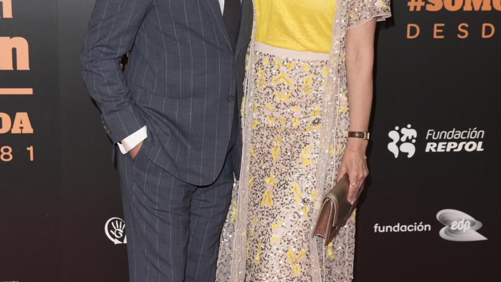 La conductora de 'Corazón de', junto a su expareja en el evento Acordes Solidarios en 2019.