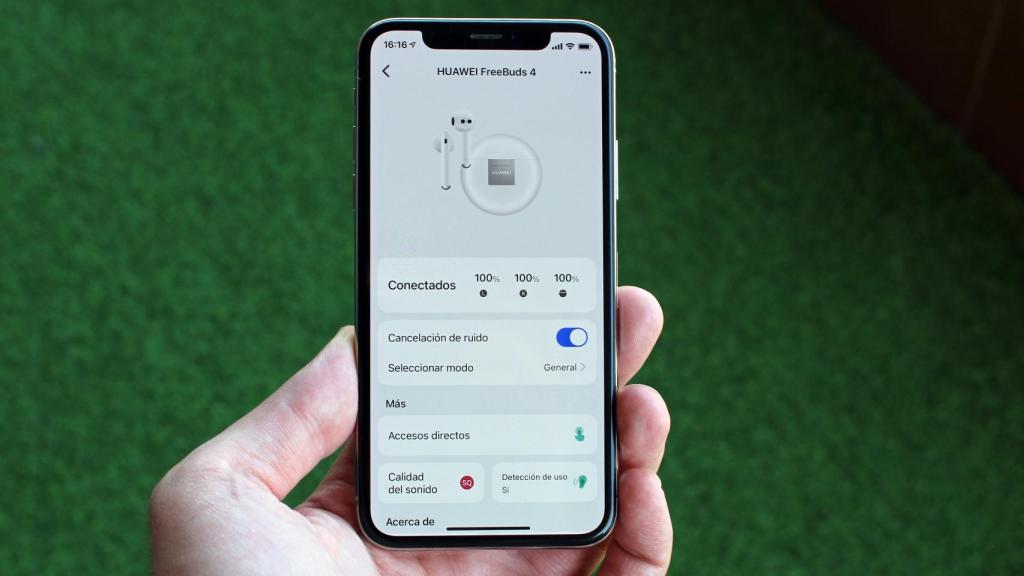 Interfaz de la aplicación para conectar los Huawei FreeBuds 4.