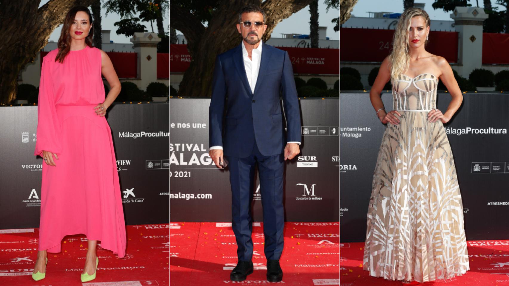 Dafne Fernández, Antonio Banderas y Ana Fernández.