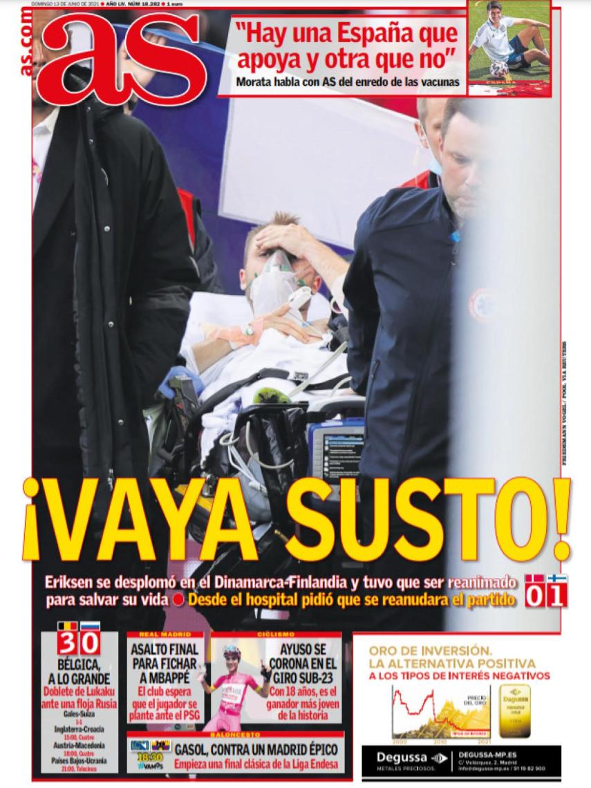 La portada del diario AS (13/06/2021)
