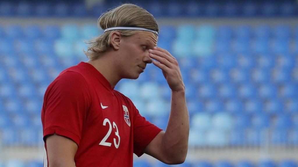 Erling Haaland, durante un partido con Noruega