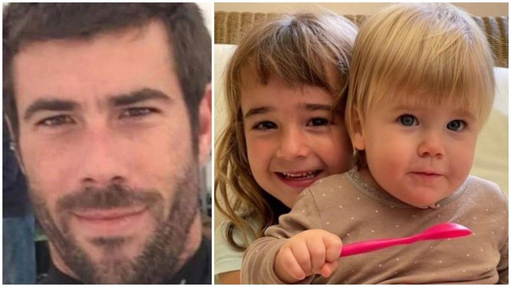 Tomás Gimeno y las niñas Olivia y Anna.