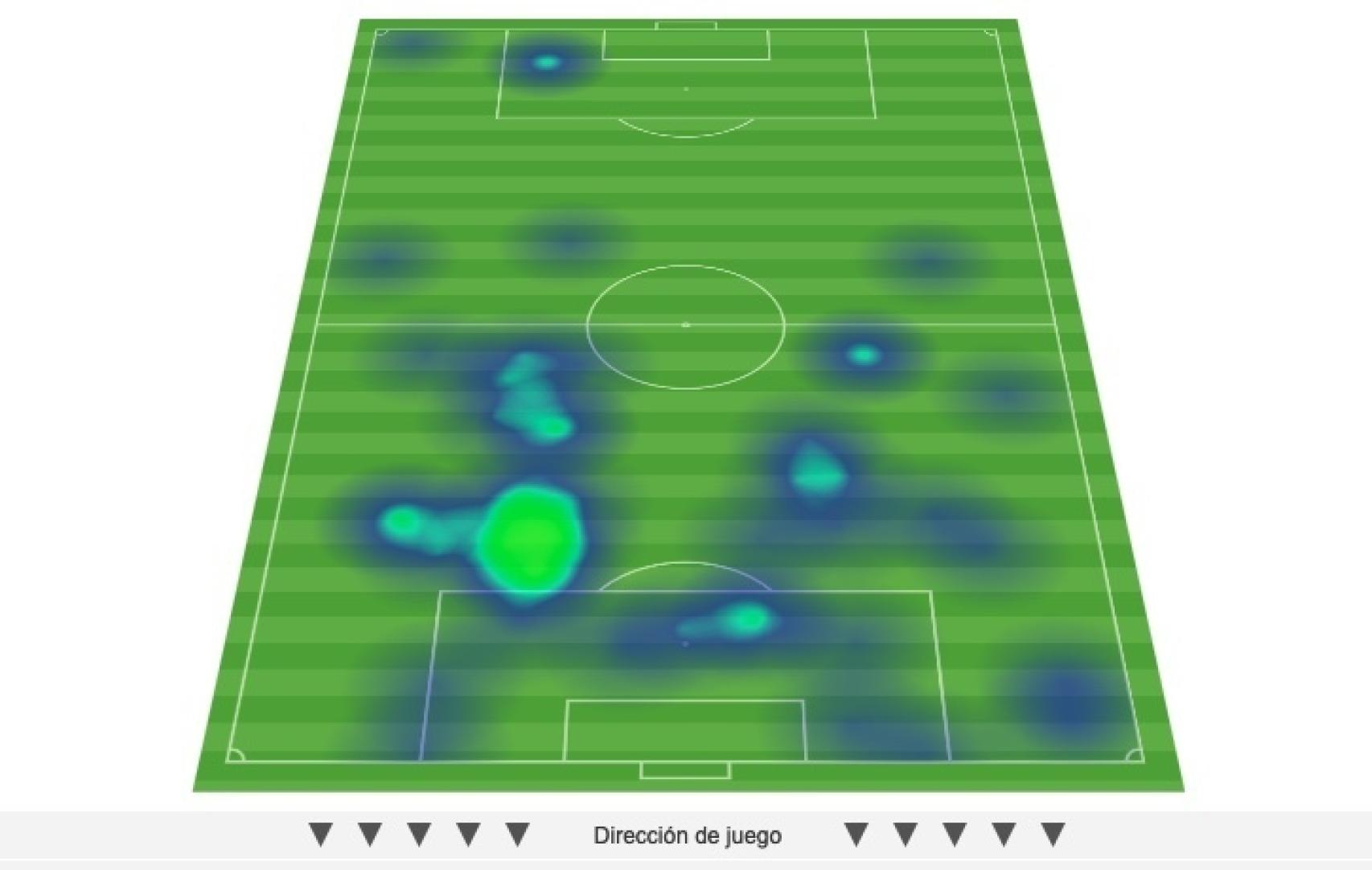 El mapa de calor de Álvaro Morata durante el partido frente a Suecia