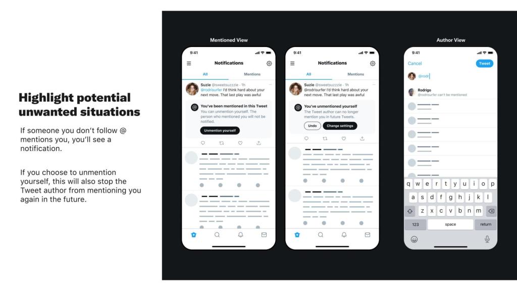 Controles de menciones.