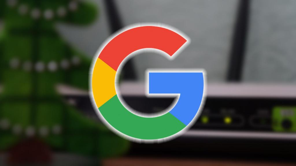 Un router WiFi y el logo de Google.