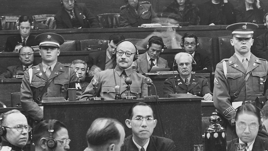 Tojo durante los 'juicios de Tokio'