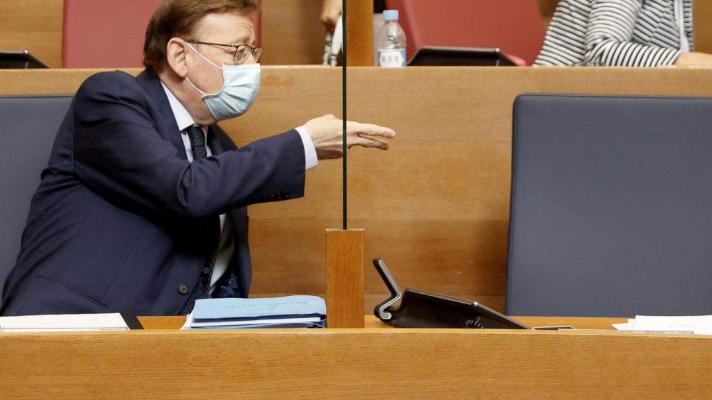 Puig, en las Cortes valencianas, este miércoles.