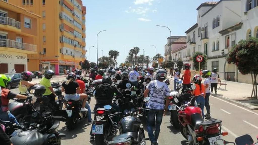 Moteros durante la manifestación del pasado 13 de junio