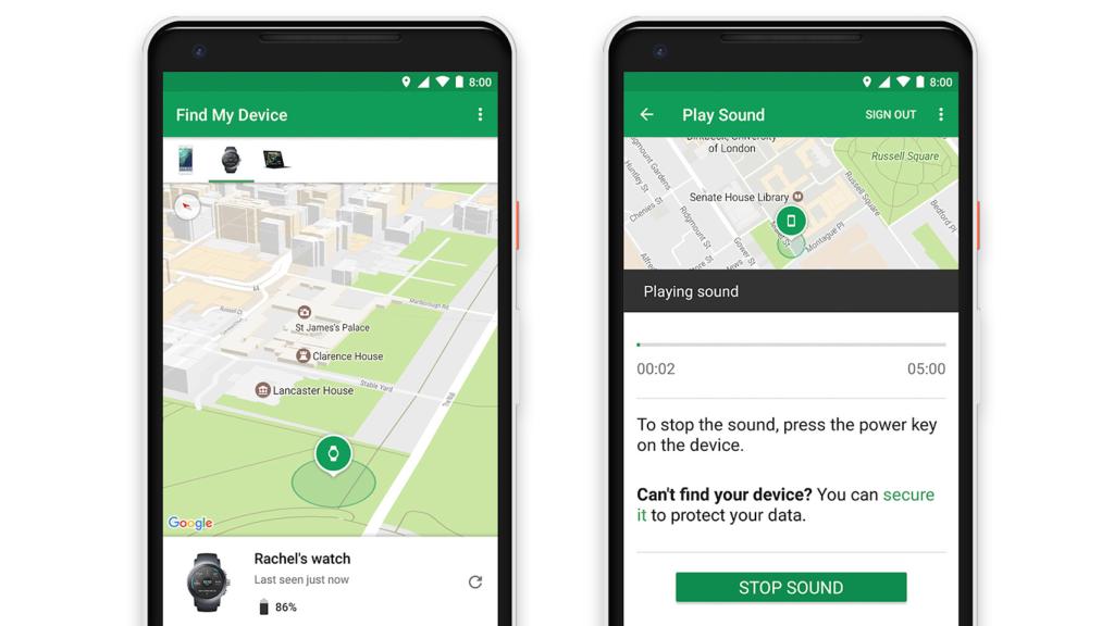La app Encuentra mi dispositivo de Google Play