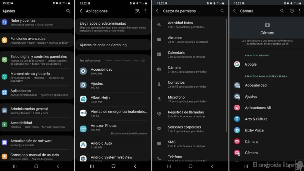 Permisos aplicaciones Android