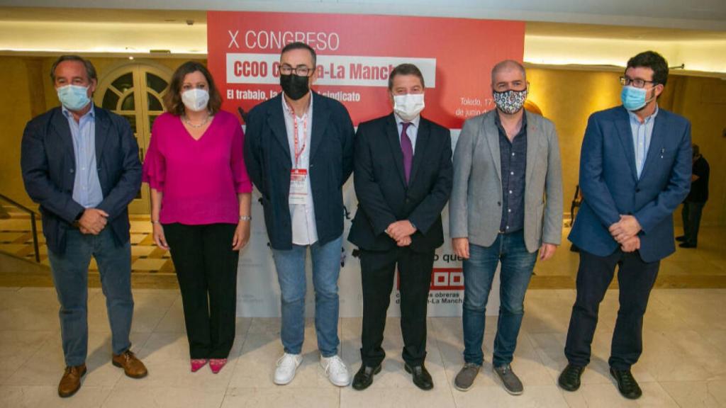 X Congreso de Comisiones Obreras Castilla-La Mancha, con la asistencia del presidente de la Junta, Emiliano García-Page