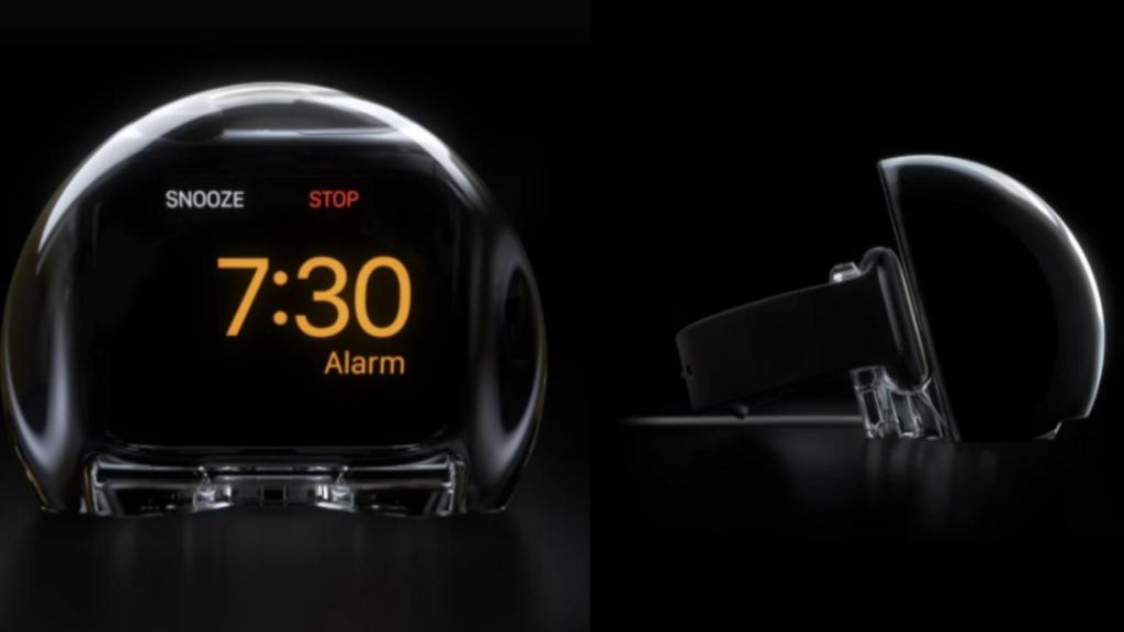 El Apple Watch se coloca detrás de la base.