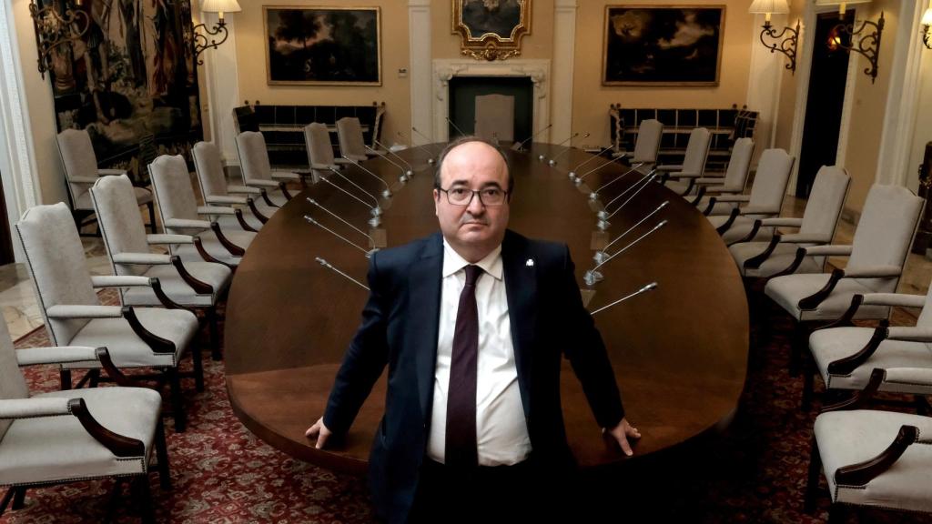 Miquel Iceta, ministro de Política Territorial y primer secretario del PSC, tras la entrevista.